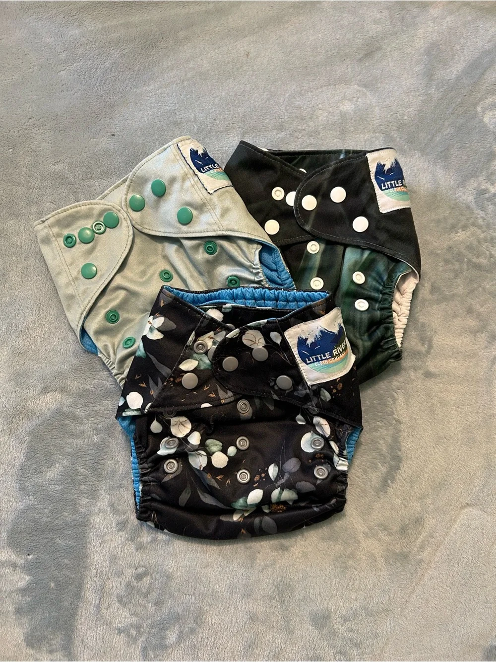 Set of 3 pocket cloth diapers from Little River